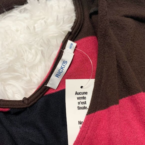 Women's 3/4 sleeve stripe V-neck size Medium New with Tags - Picture 5 of 6